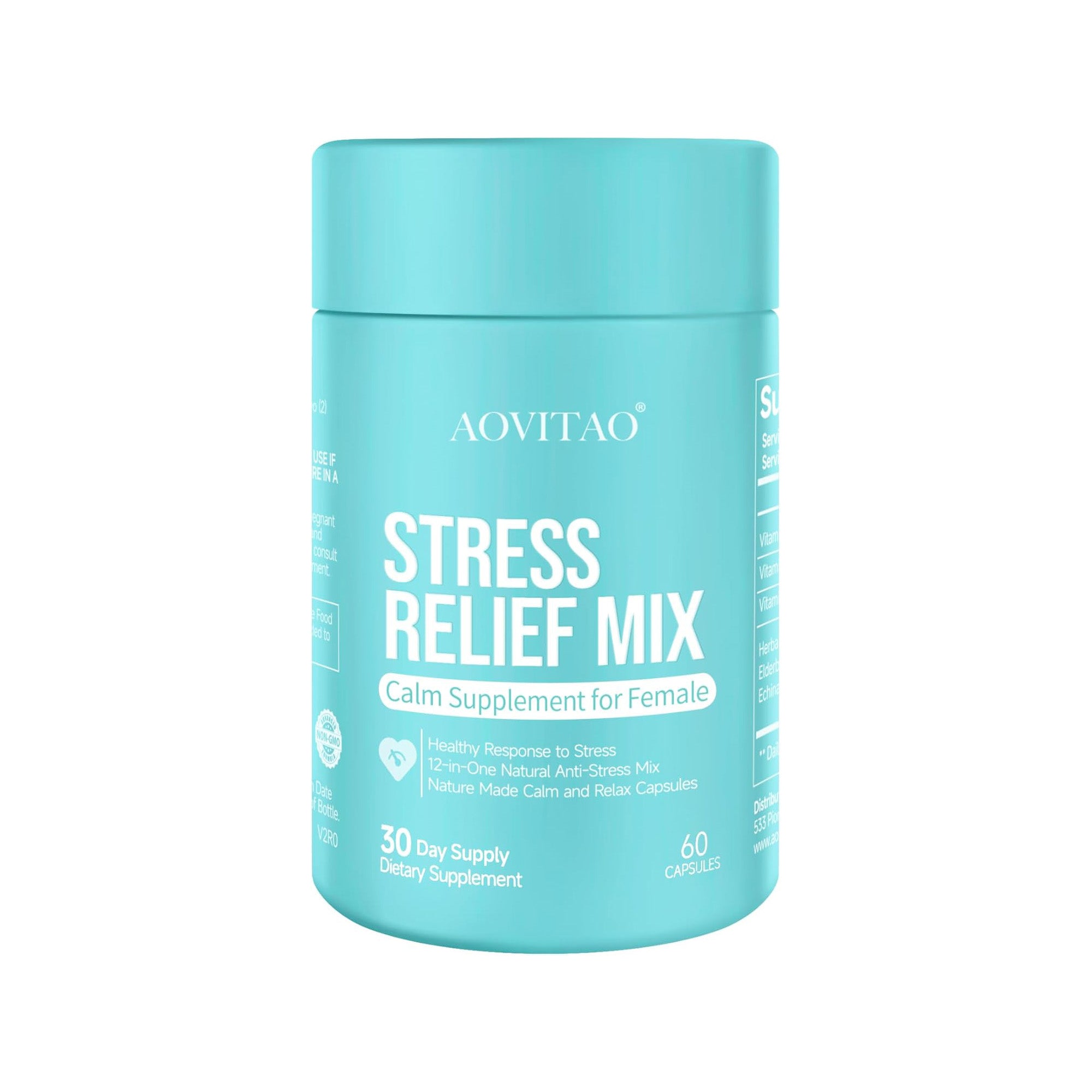 Aovitao GABA Stress Relief Supplement Calm Pill for Anxiousness Nervousness Irritability Fatigue