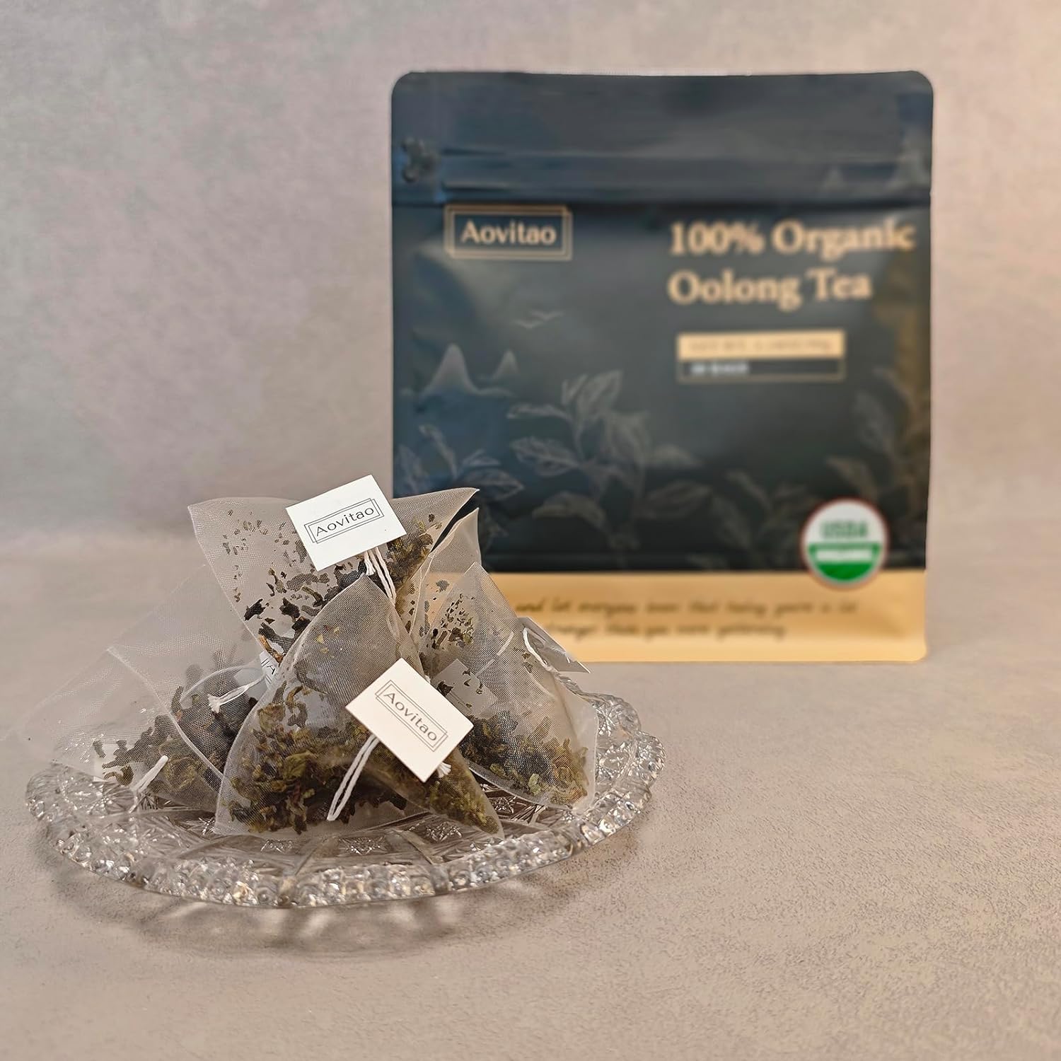 USDA Organic Oolong Tea Bag (30 Pyramid Tea Bag/90g 100% Natural Loose Leaf, Unblended Oolong Tea, Hot, Icy or Kombucha Ready (30bags/90g, TieGuanYin Oolong Tea)