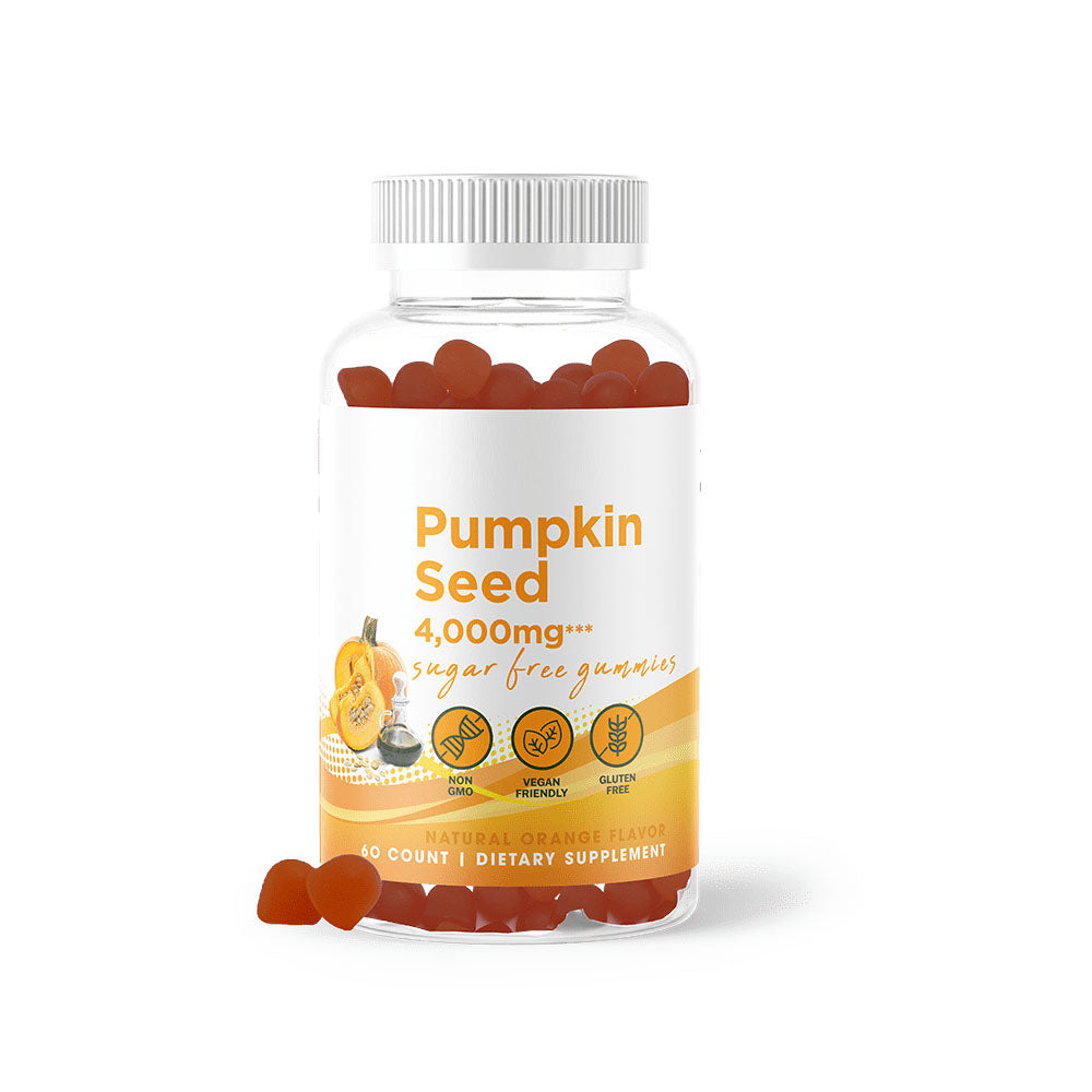 Pumpkin Seed Gummy – Sugar Free – Natural Orange Flavor & Color – Gluten Free
